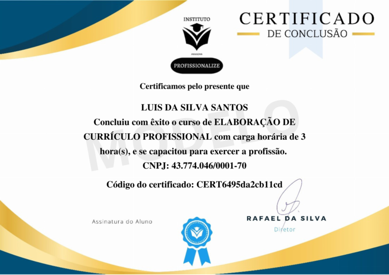 Curso de Elaboração de Currículo Profissional